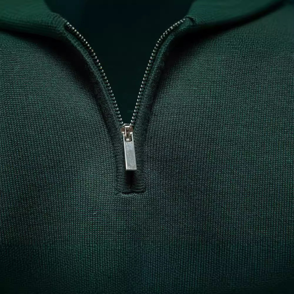 Pull homme col montant demi-zip