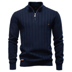 Pull homme col montant texturé