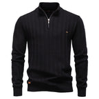 Pull homme col montant texturé