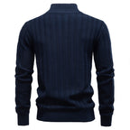 Pull homme col montant texturé