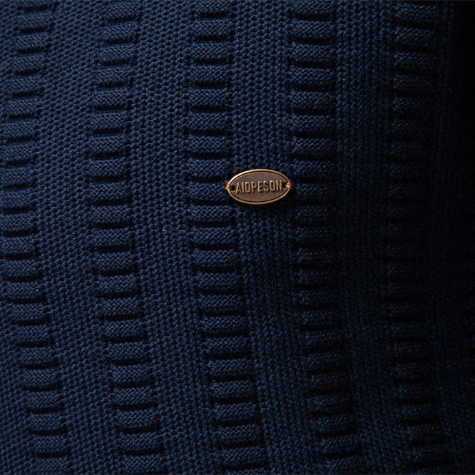 Pull homme col montant texturé