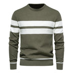 Pull homme col rond rayé