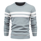 Pull homme col rond rayé