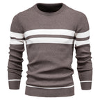Pull homme col rond rayé
