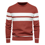 Pull homme col rond rayé