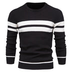 Pull homme col rond rayé