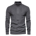 Pull homme col roulé côtelé