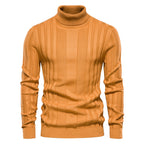 Pull homme col roulé côtelé