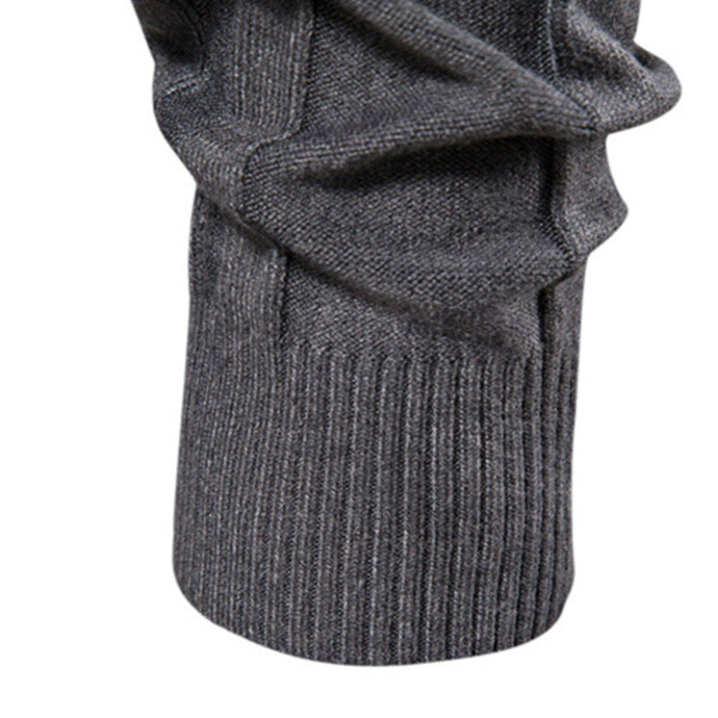 Pull homme col roulé côtelé