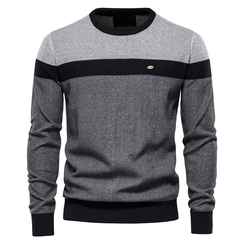 Pull homme colorblock col rond
