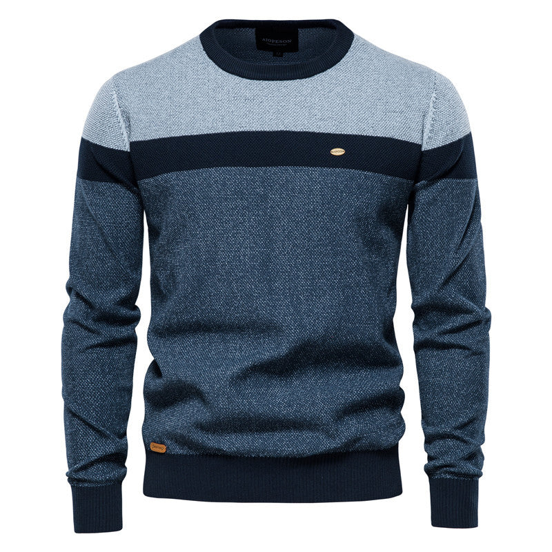 Pull homme colorblock col rond