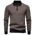 Pull homme demi-zip à motifs