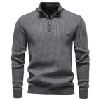 Pull homme demi-zip à motifs