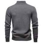 Pull homme demi-zip à motifs