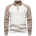 Pull homme demi-zip bicolore