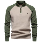 Pull homme demi-zip bicolore