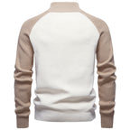 Pull homme demi-zip bicolore