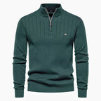 Pull homme demi-zip côtelé