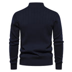 Pull homme demi-zip côtelé