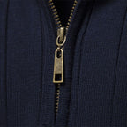 Pull homme demi-zip côtelé