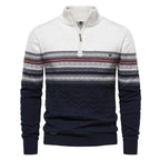 Pull homme demi-zip jacquard