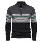Pull homme demi-zip jacquard