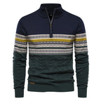 Pull homme demi-zip jacquard
