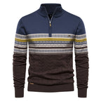 Pull homme demi-zip jacquard