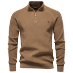 Pull homme demi-zippé côtelé
