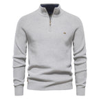 Pull homme demi-zippé côtelé