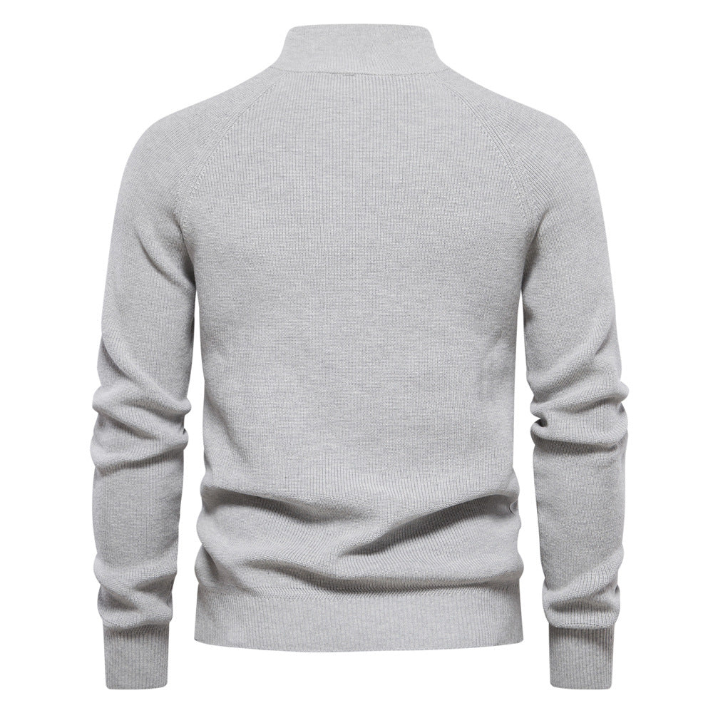 Pull homme demi-zippé côtelé