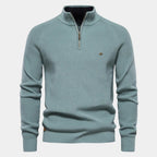 Pull homme col montant zippé