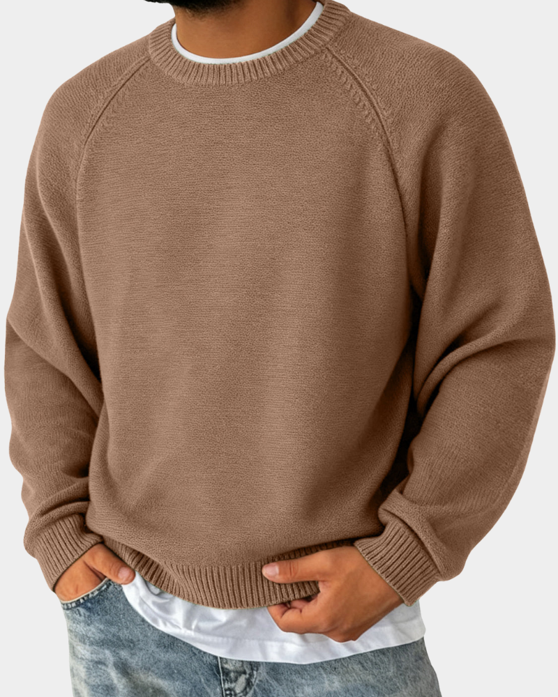 Pull homme en maille à col rond