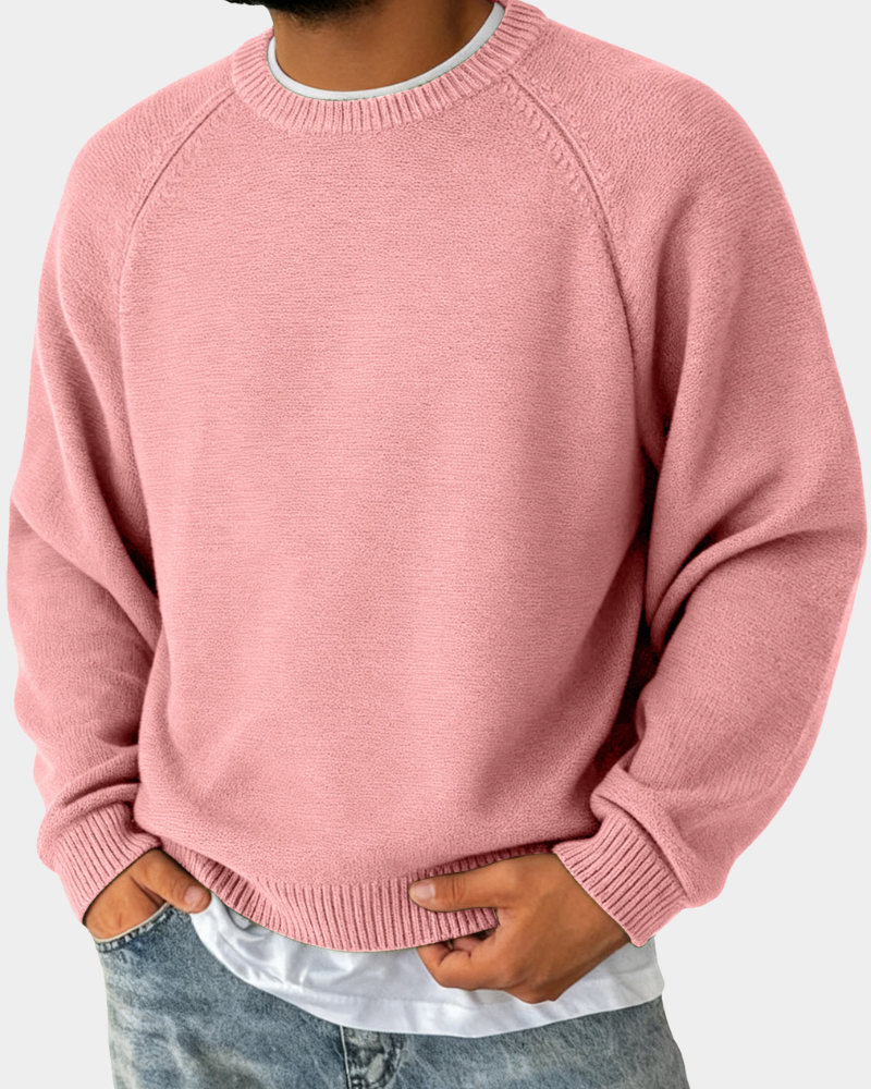 Pull homme en maille à col rond