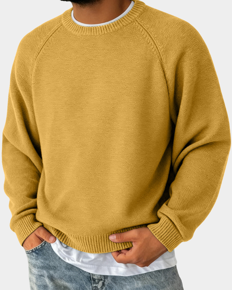 Pull homme en maille à col rond