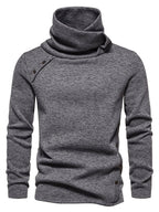 Pull homme maille col cheminée boutonné