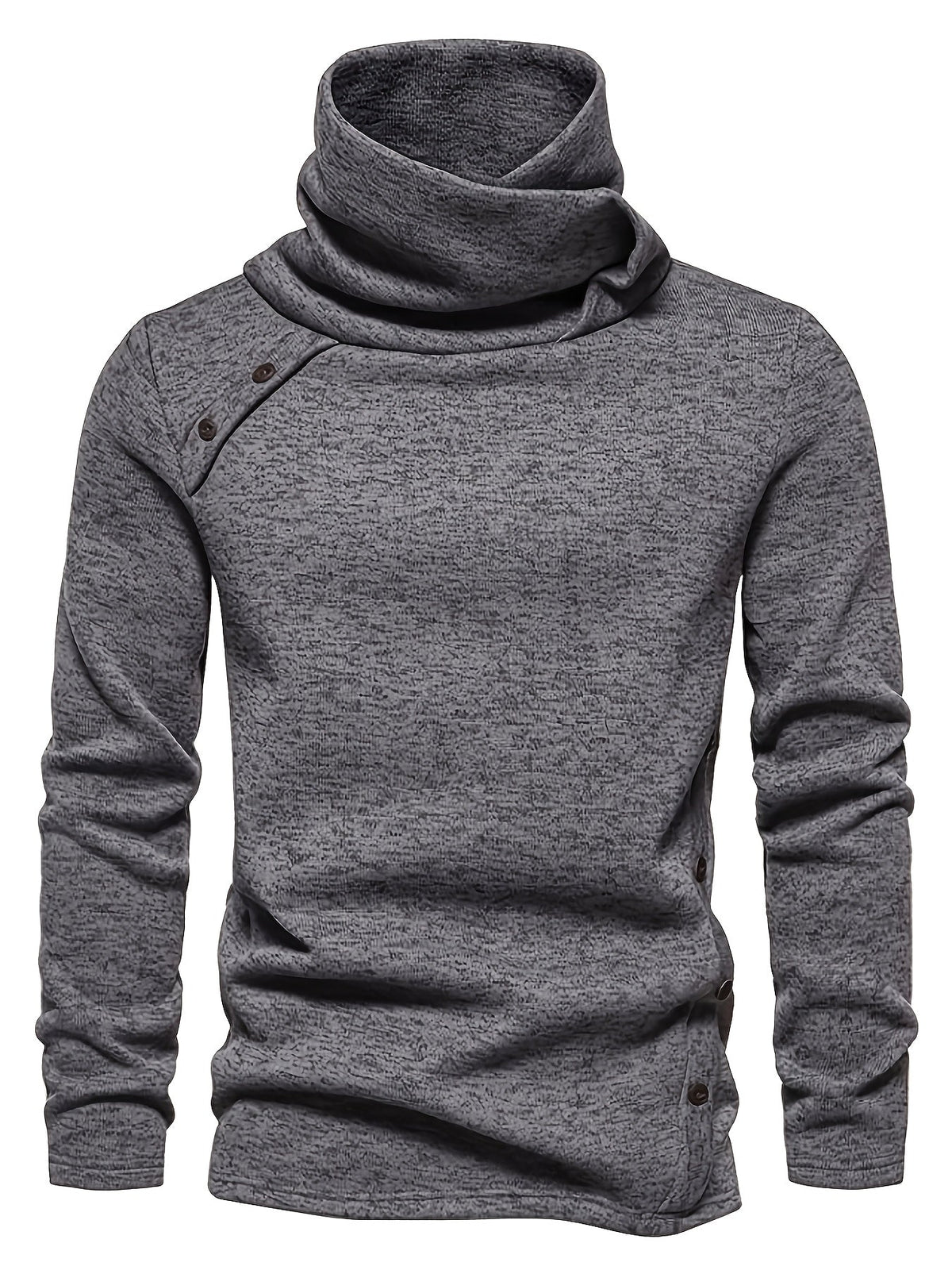 Pull homme maille col cheminée boutonné