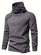 Pull homme maille col cheminée boutonné