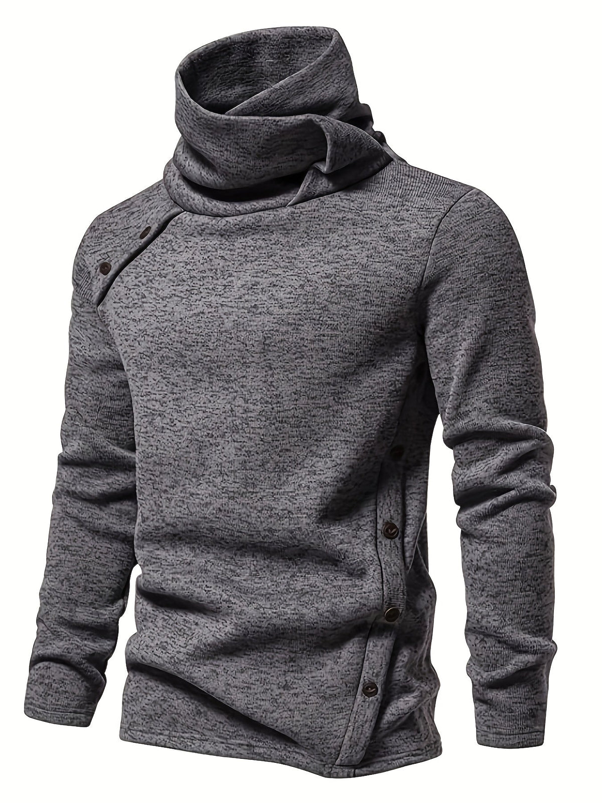 Pull homme maille col cheminée boutonné