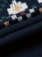 Pull homme maille col rond à motif imprimé