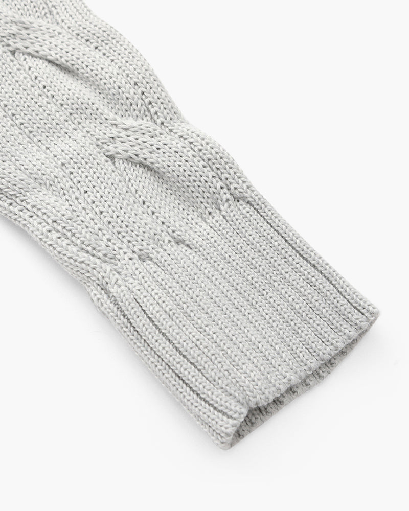 Pull homme maille torsadée col montant demi-zip