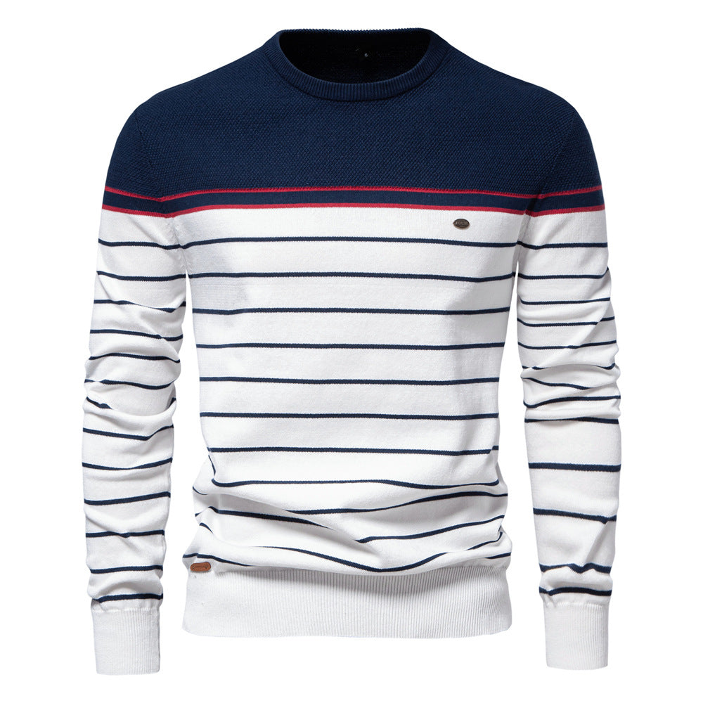 Pull homme marinière rayé