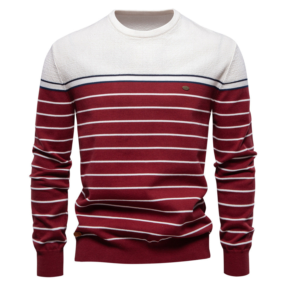 Pull homme marinière rayé