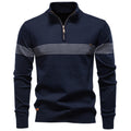 Pull homme rayé demi-zip