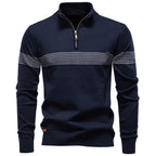 Pull homme rayé demi-zip