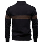 Pull homme rayé demi-zip