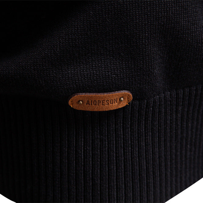 Pull homme rayé demi-zip
