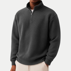 Pull homme texturé à col zippé