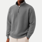 Pull homme texturé à col zippé