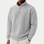 Pull homme texturé à col zippé